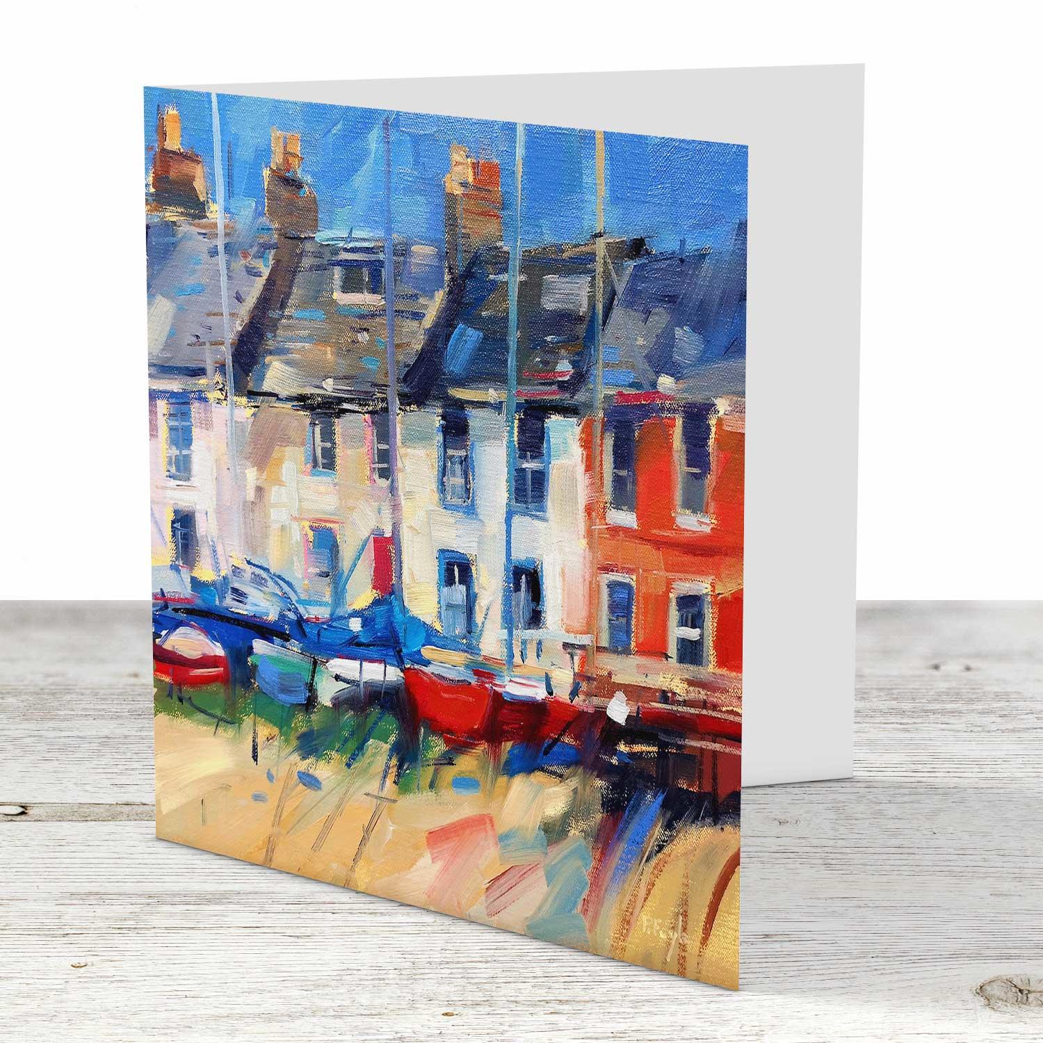 Boatyard, Isle of Whithorn Greeting Card from an original painting by artist Peter Foyle