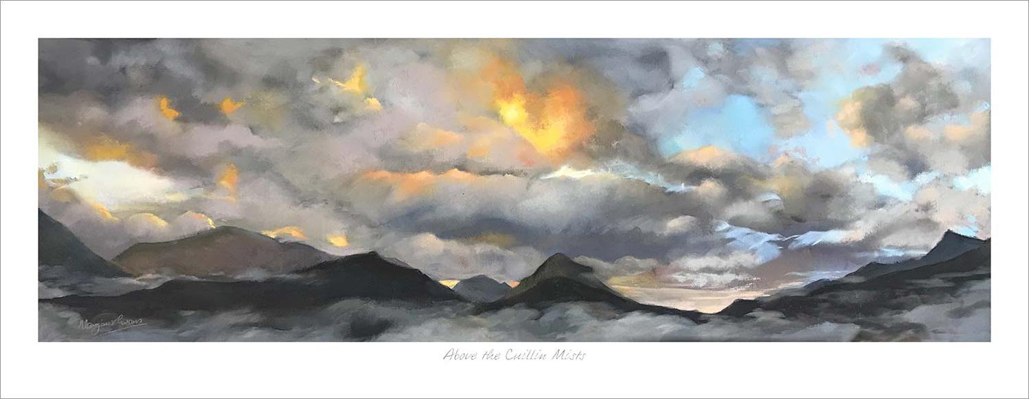 Above the Cuillin Mists Art Print from an original painting by artist Margaret Evans