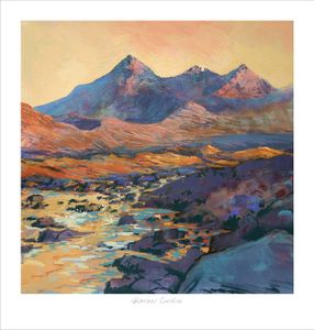 Glorious Cuillin Art Print from an original painting by artist Margaret Evans