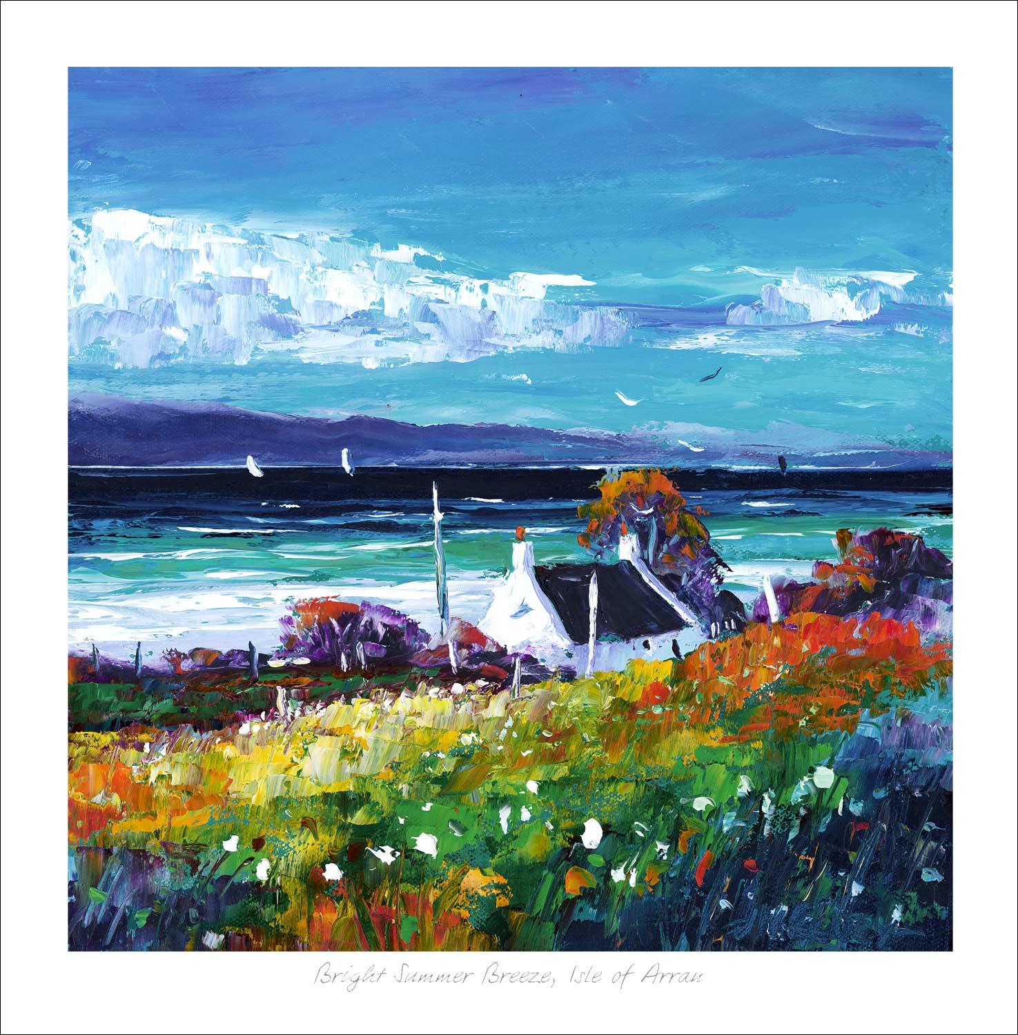 Bright Summer Breeze, Isle of Arran Art Print from an original painting by artist Jean Feeney