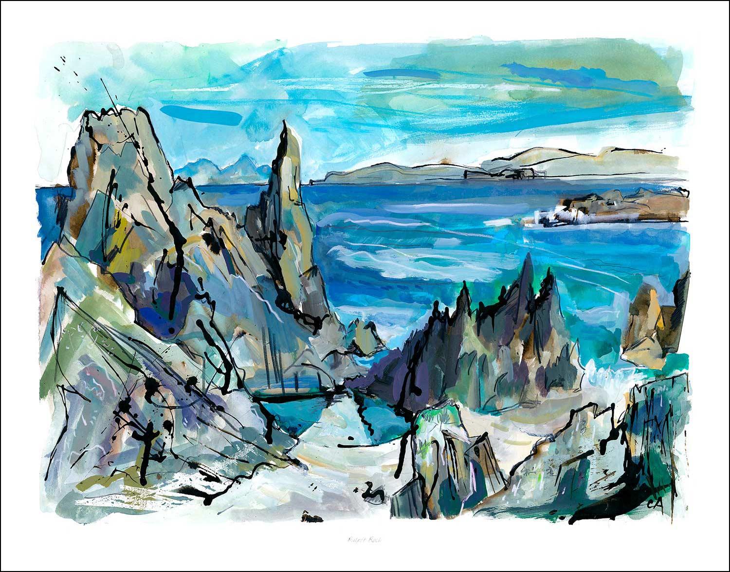 Pulpit Rock Art Print from an original painted by artist Clare Arbuthnott