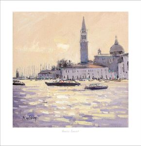 Venice Sunlight Art Print from an original painting by artist Robert Kelsey
