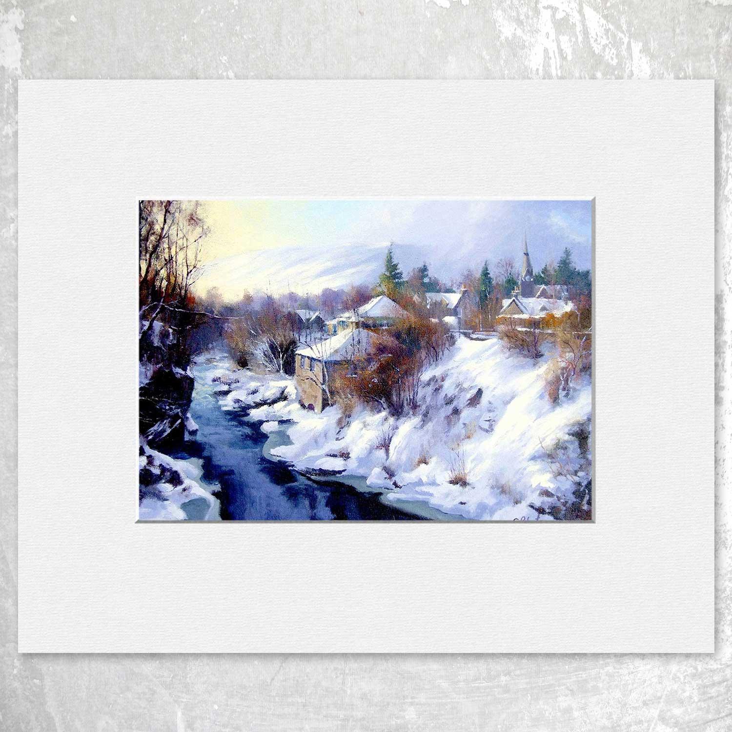 Winter Sunlight Mounted Card from an original painting by artist Colin Robertson