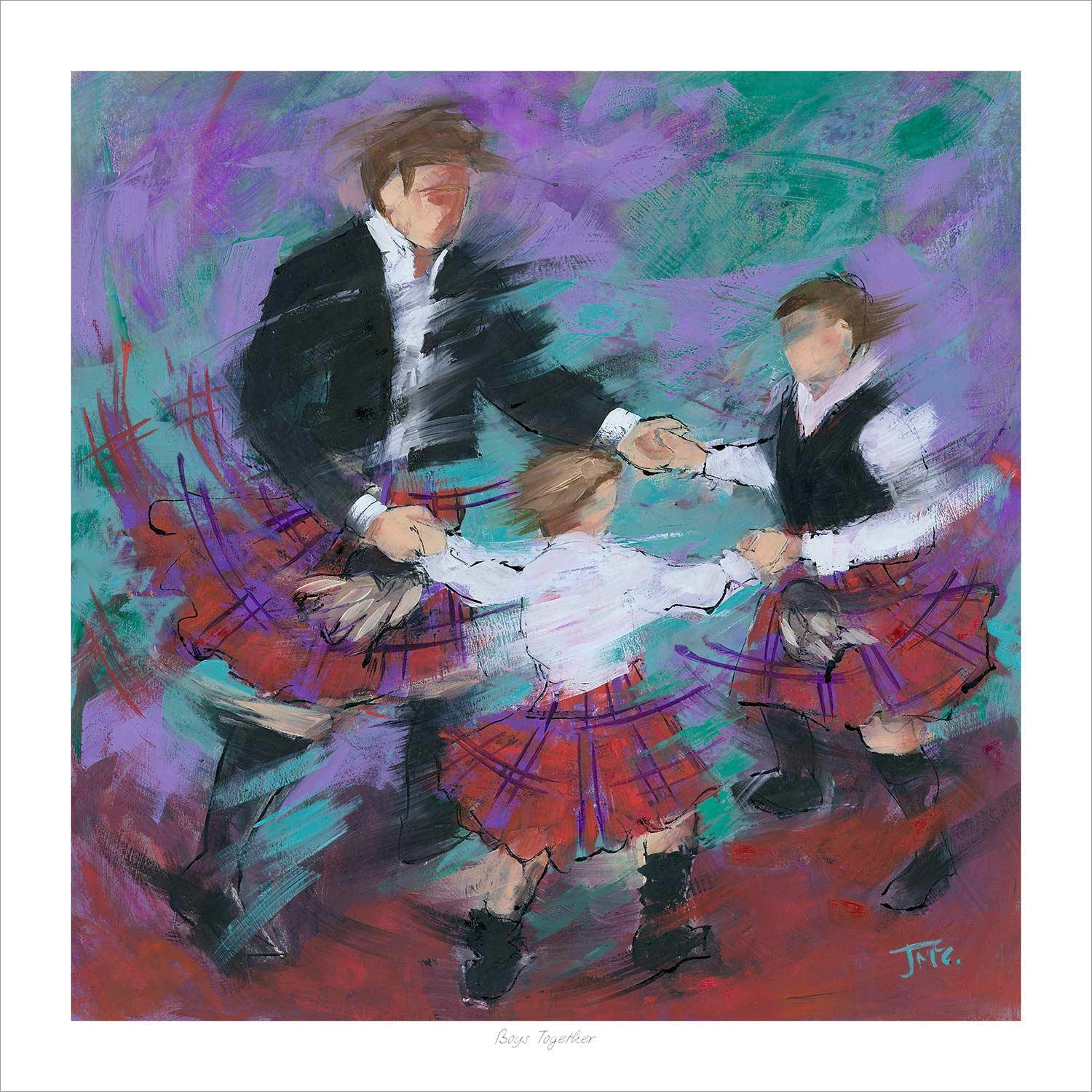 Boys Together Art Print from an original painting by artist Janet McCrorie