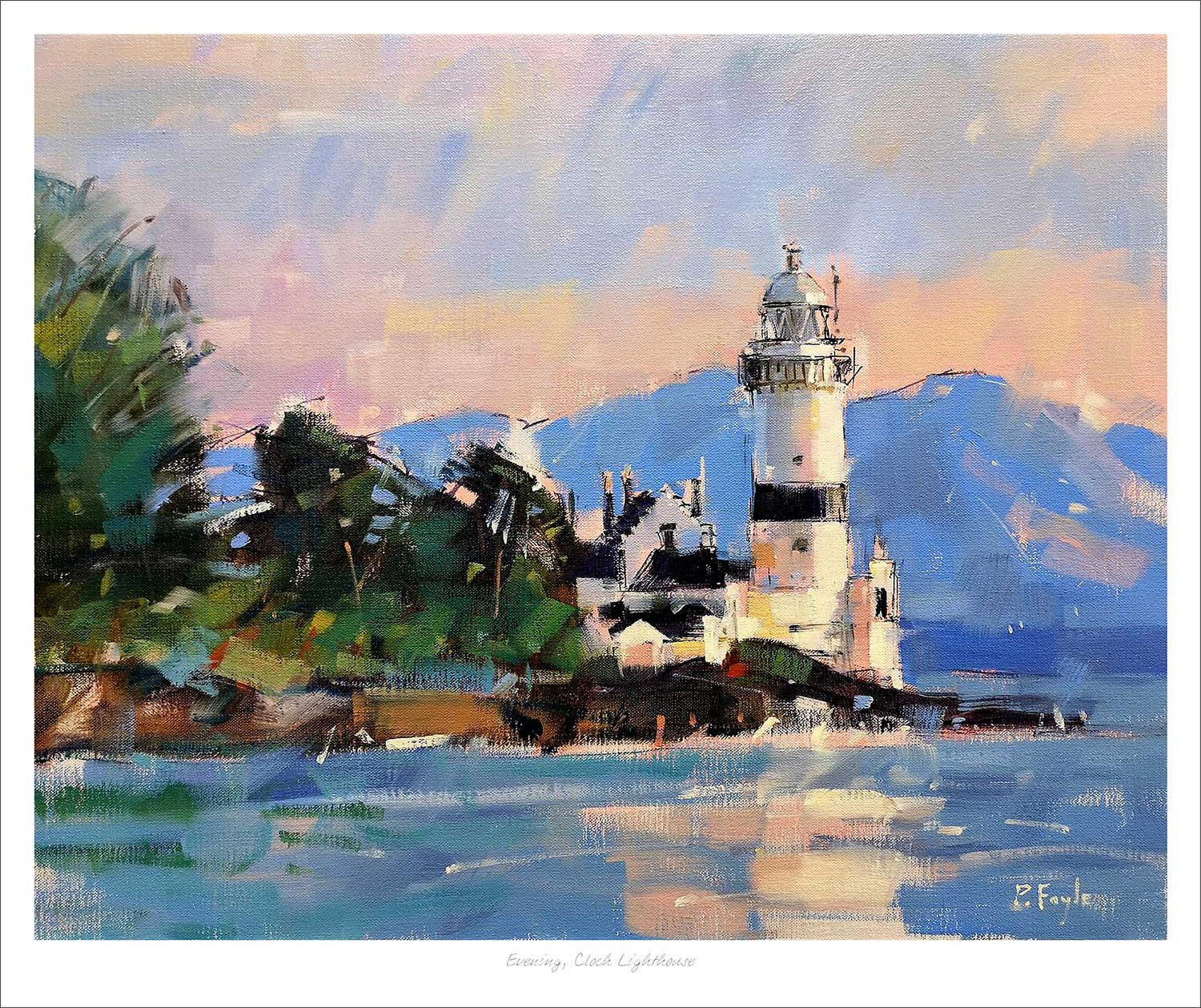 Evening, Cloch Lighthouse Art Print from an original painting by artist Peter Foyle