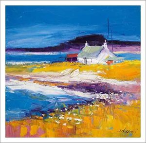 Beached Boats, Isle of Harris Art Print from an original painting by artist John Lowrie Morrison (Jolomo)