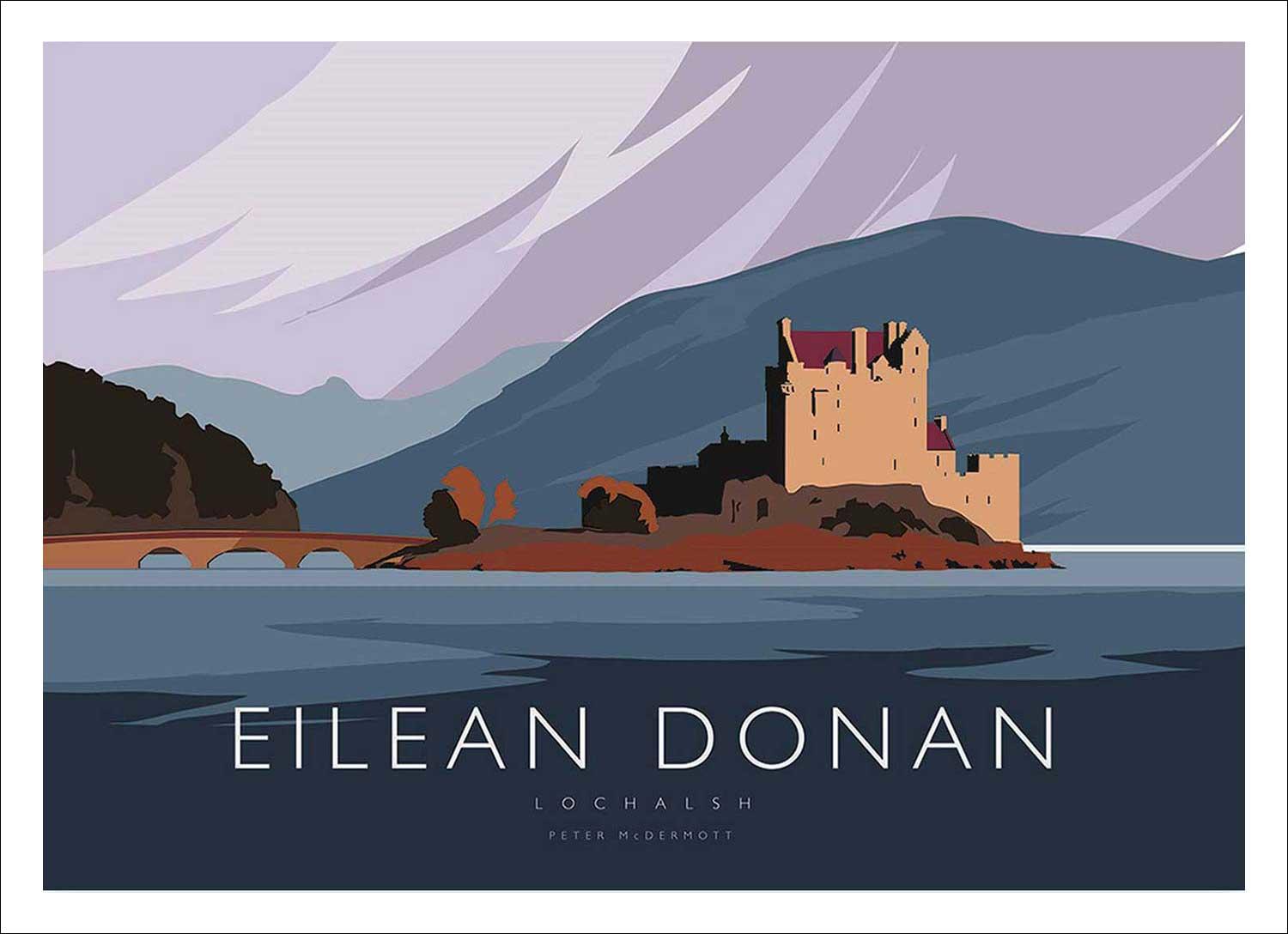Eilean Donan Art Print from an original illustration by artist Peter McDermott