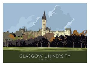 Glasgow University Art Print from an original illustration by artist Peter McDermott