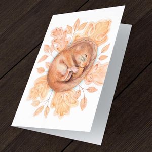 Autumn Slumber Greeting Card from an original painting by artist Marjory Tait