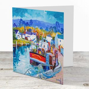 Busy Morning, Port Asgaig Greeting Card from an original painting by artist Ann Vastano