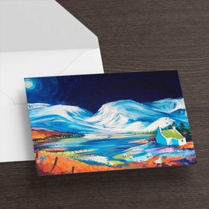Moonlight Cairngorms  Greeting Card from an original painting by artist Ann Vastano