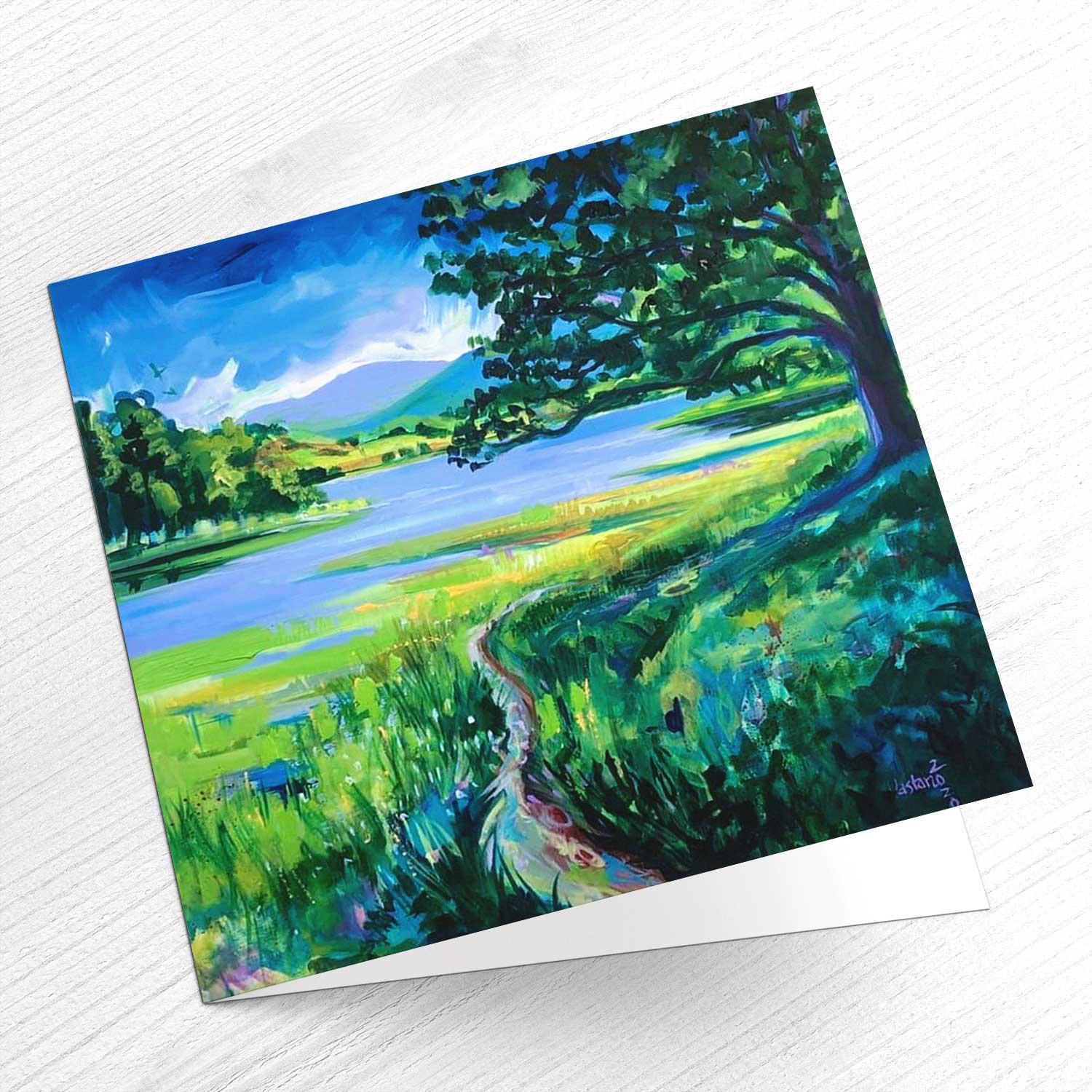 Path by Loch Insh  Greeting Card from an original painting by artist Ann Vastano
