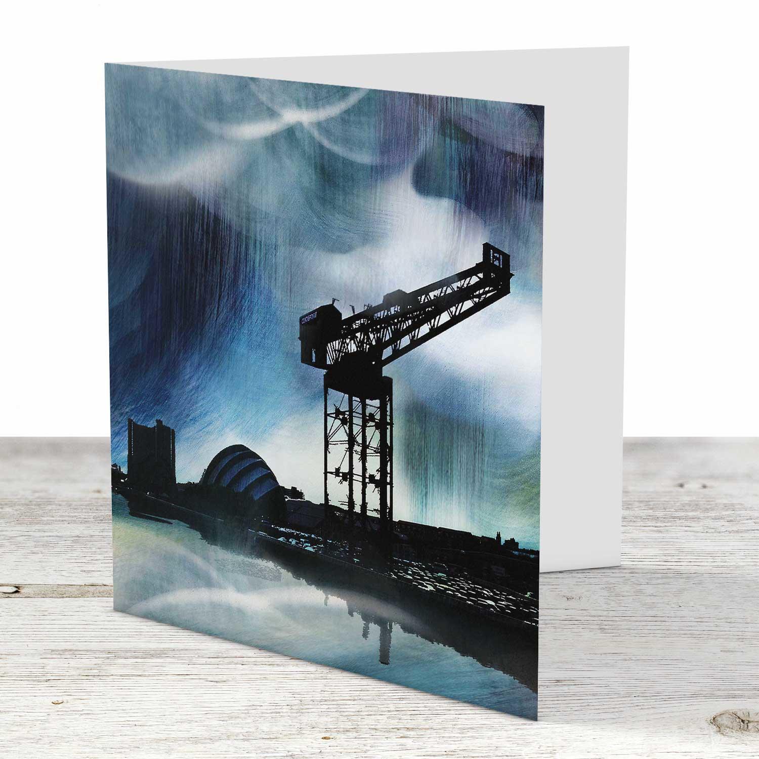 Finnieston Crane, Glasgow Greeting Card from an original painting by artist Esther Cohen