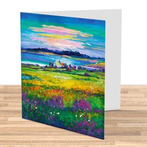 Evening Light on the Isle of Skye Greeting Card from an original painting by artist Jean Feeney
