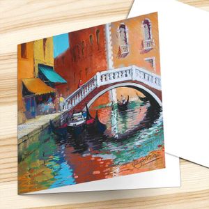 Sun Canopies, Venice Greeting Card from an original painting by artist Margaret Evans