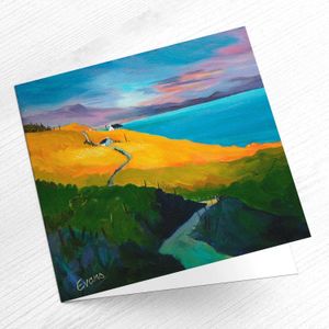 Dusk at Aird, Skye  Greeting Card from an original painting by artist Margaret Evans
