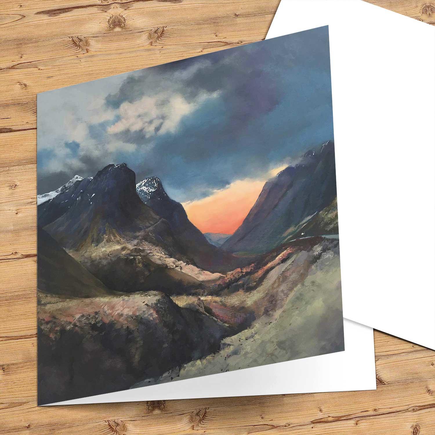 Through the Pass, Glencoe Greeting Card from an original painting by artist Margaret Evans