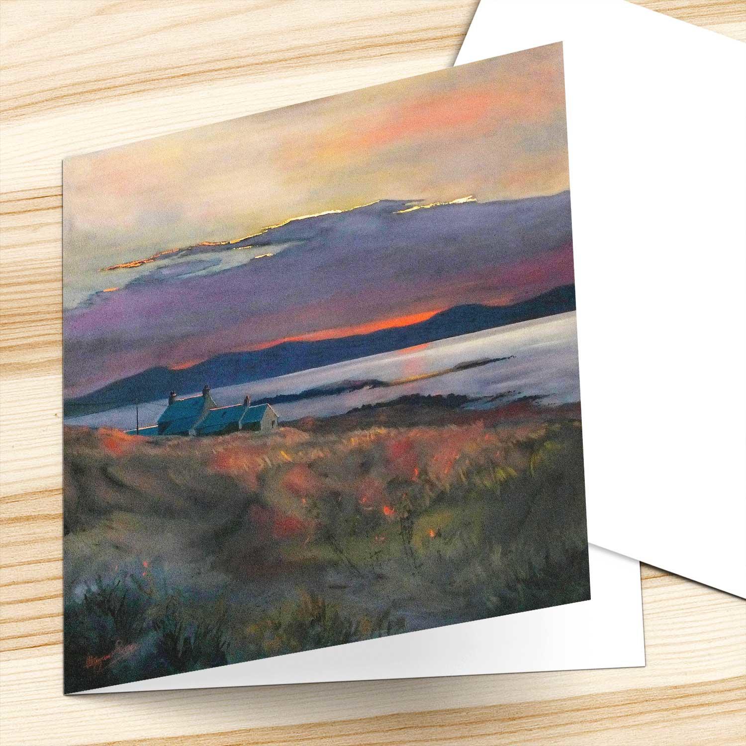 Nightfall, Iona  Greeting Card from an original painting by artist Margaret Evans