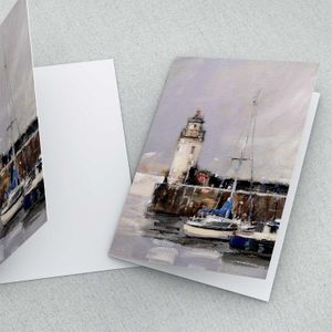 Ardrishaig Lighthouse Greeting Card from an original painting by artist Peter Foyle
