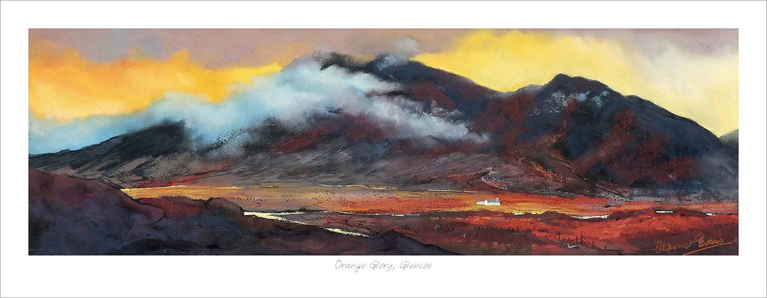 Orange Glory, Glencoe Art Print from an original painting by artist Margaret Evans