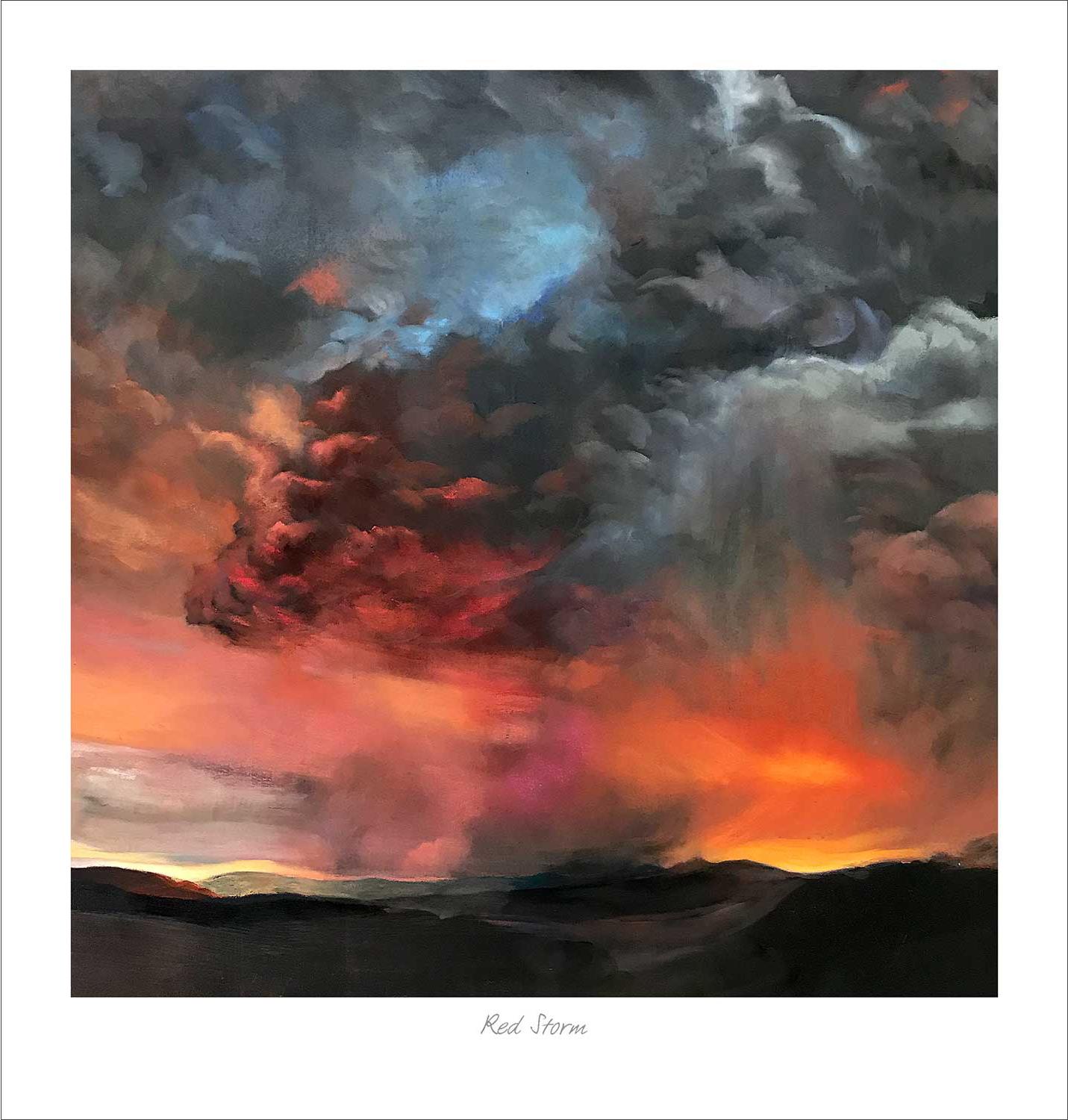 Red Storm Art Print from an original painting by artist Margaret Evans