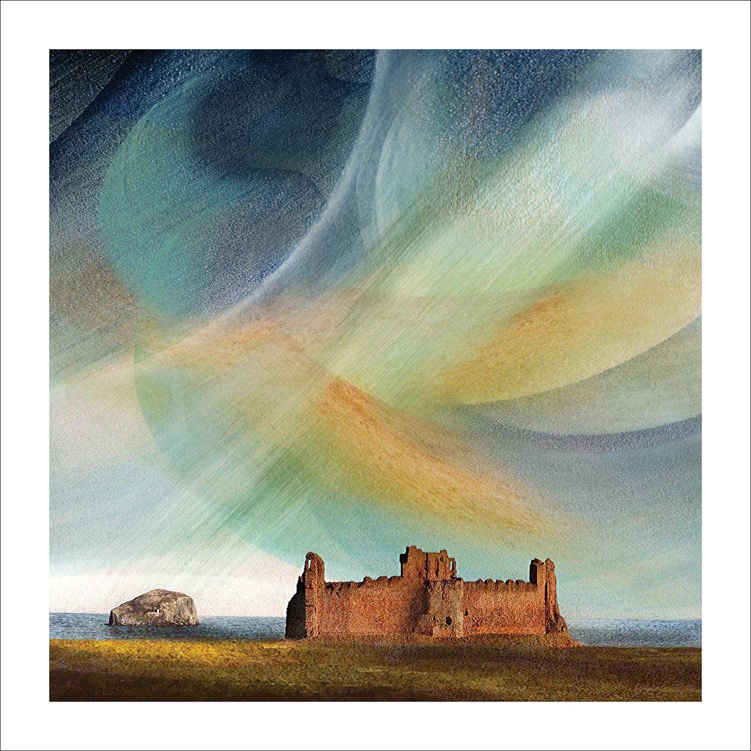 Tantallon Castle, East Lothian Art Print from an original painting by artist Esther Cohen