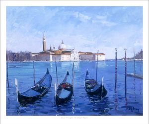 Across the Lagoon, San Giorgio Magiore Art Print from an original painting by artist Robert Kelsey