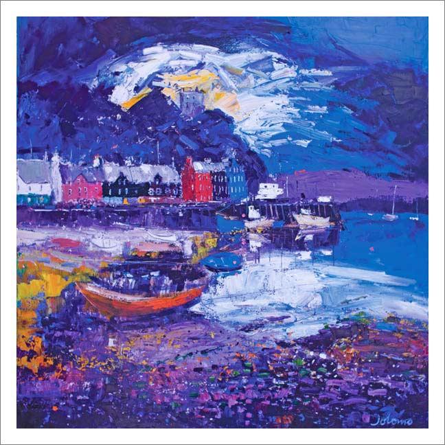 Stormy Evening, Tobermory, Isle of Mull Art Print from an original painting by artist John Lowrie Morrison (Jolomo)