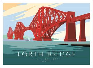 Forth Bridge, Firth of Forth Art Print from an original illustration by artist Peter McDermott