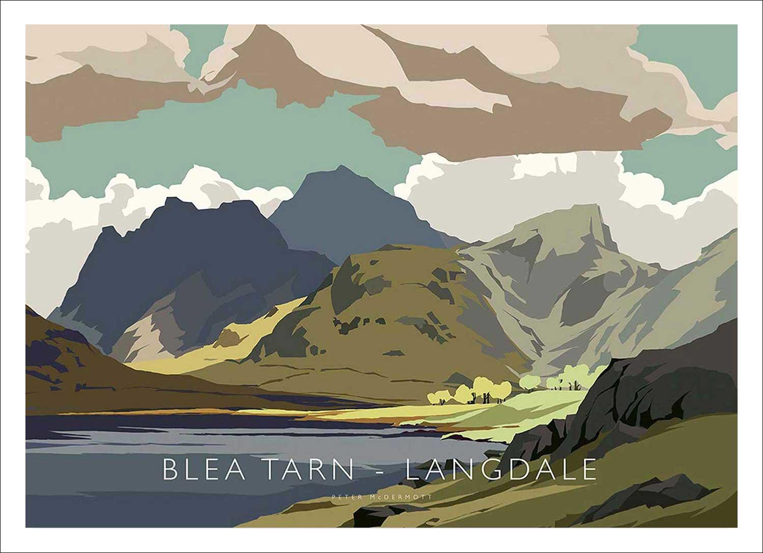 Blea Tarn, Langdale Art Print from an original illustration by artist Peter McDermott