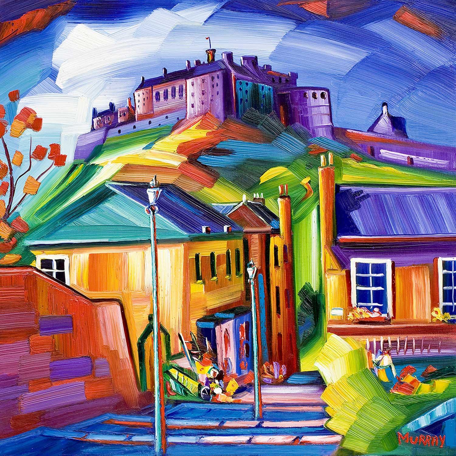 The Vennel and Edinburgh Castle by artist Raymond Murray