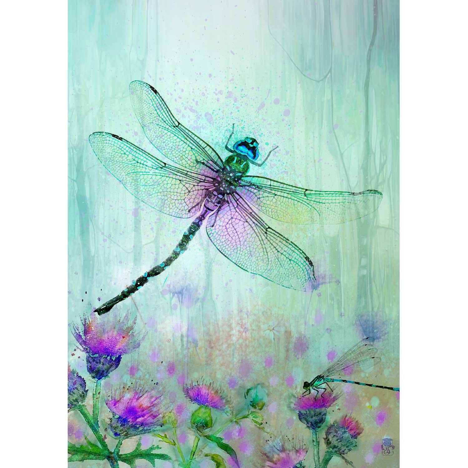 Dragonfly and Thistle by artist Lee Scammacca