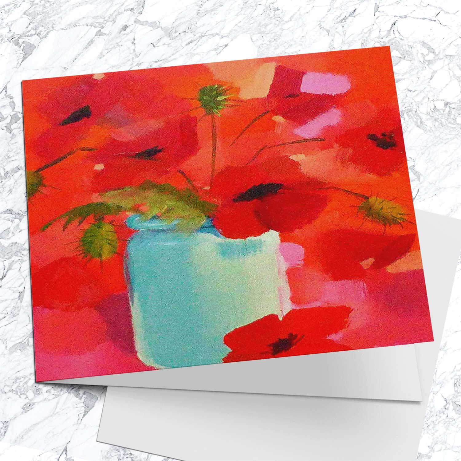 Passionate about Poppies Greeting Card from an original painting by artist Ann Vastano