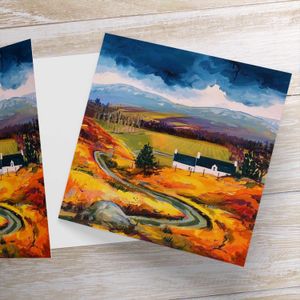 Day on the Hill, Coul Laggan Greeting Card from an original painting by artist Ann Vastano