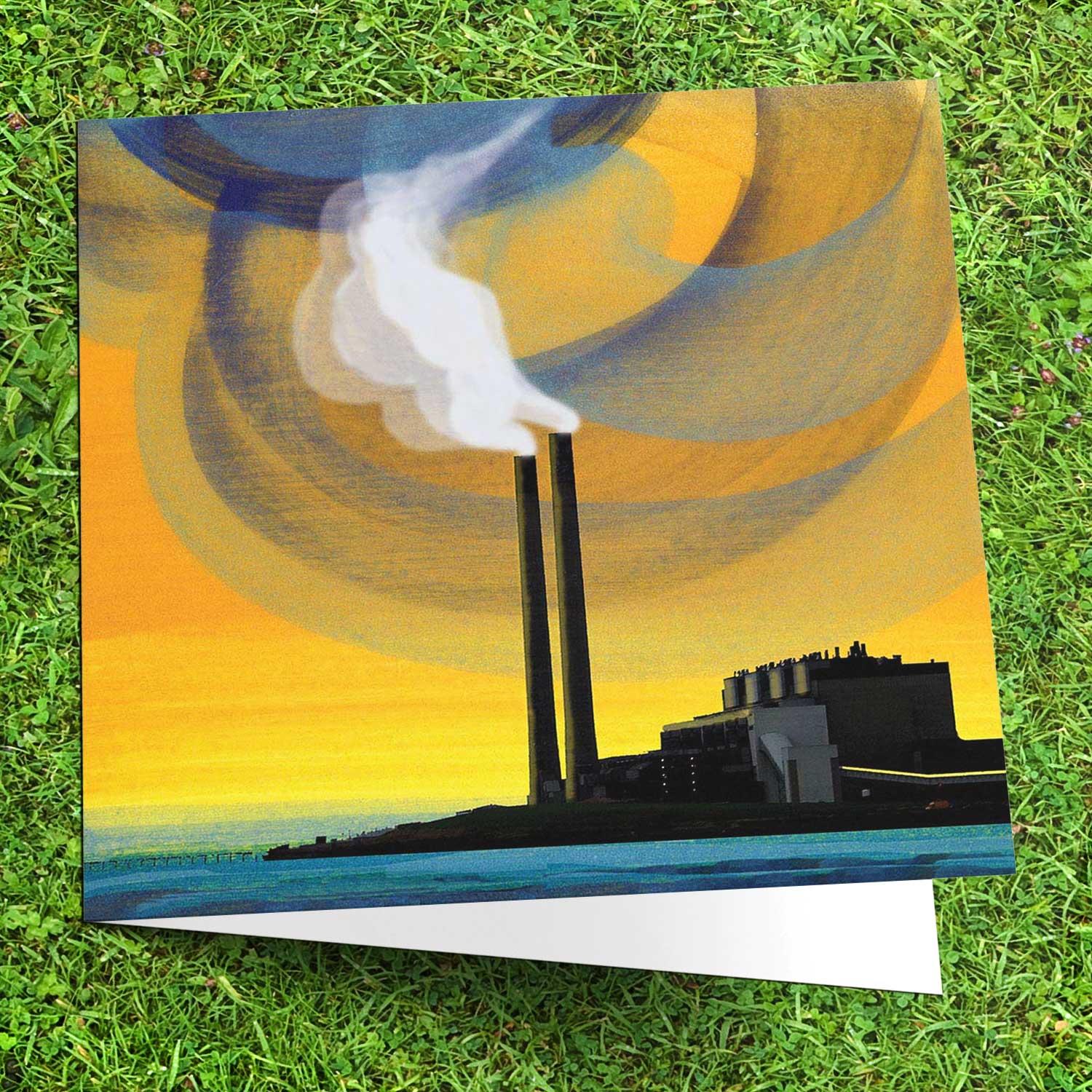 Cockenzie Chimneys Greeting Card from an original painting by artist Esther Cohen