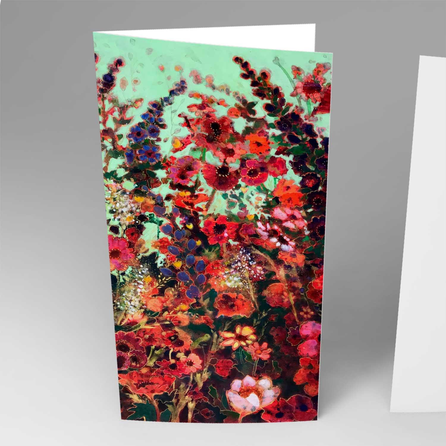 Abundant Blooms Portrait Greeting Card from an original painting by artist Keli Clark