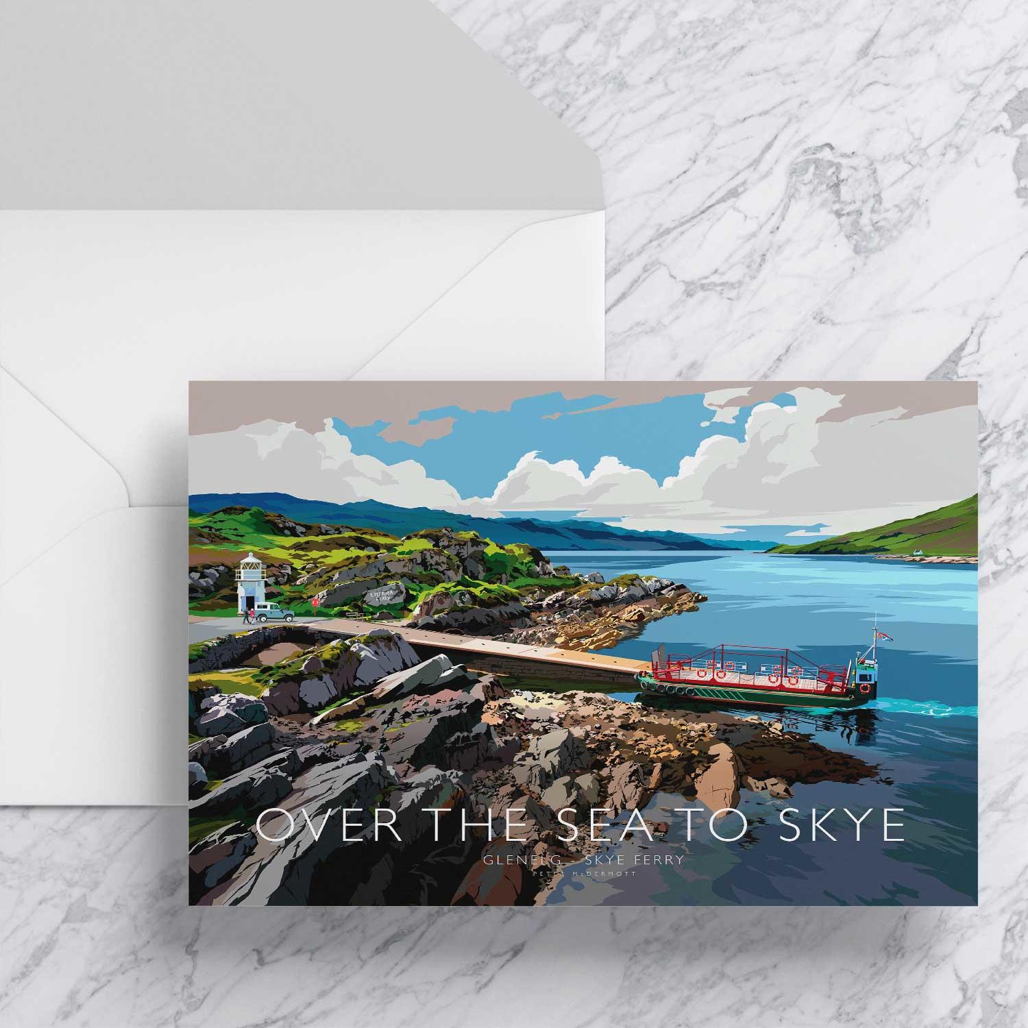Over the Sea to Skye Greeting Card from an original painting by artist Peter McDermott