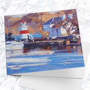 Crinan Light Greeting Card from an original painting by artist Peter Foyle