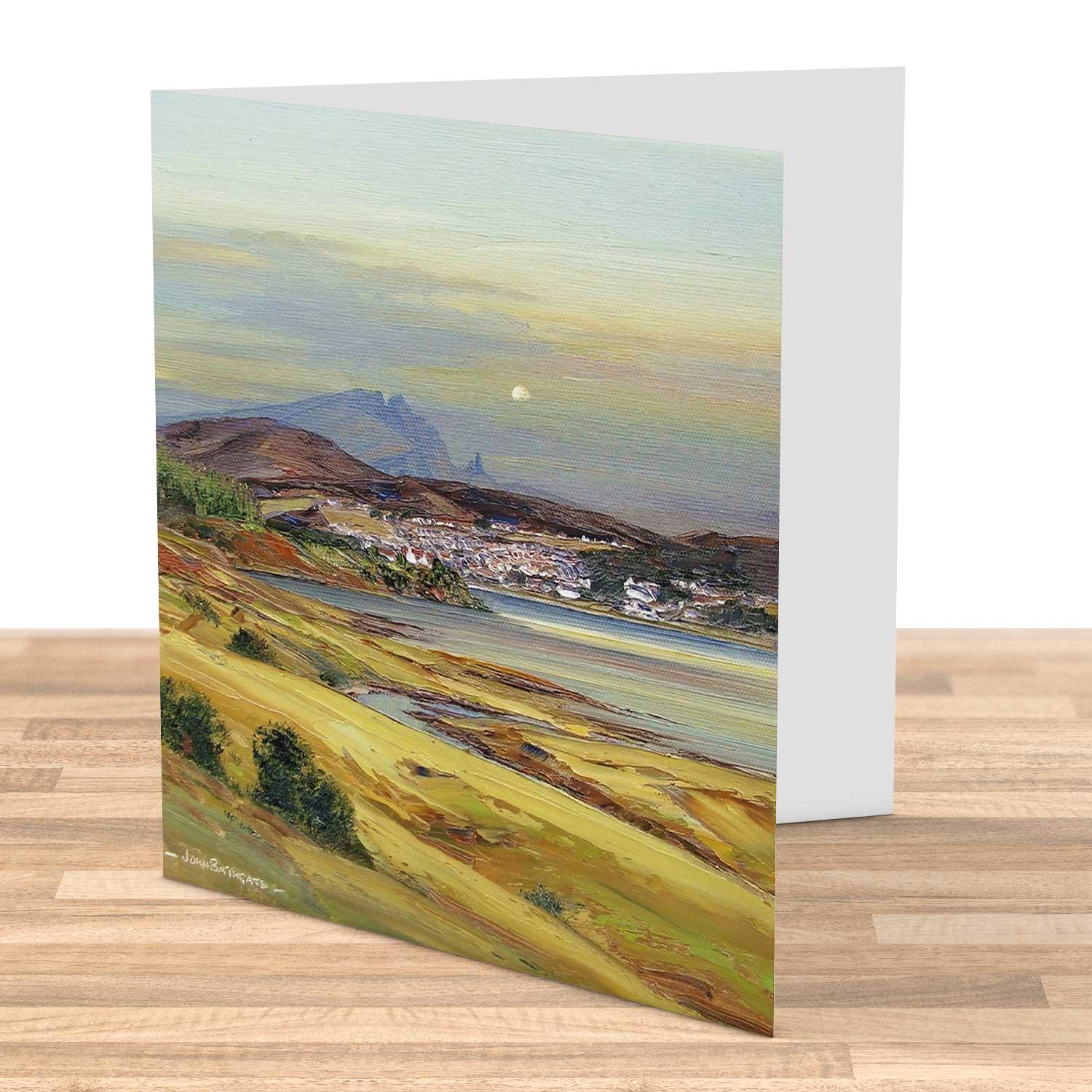 Portree Greeting Card from an original painting by artist John Bathgate