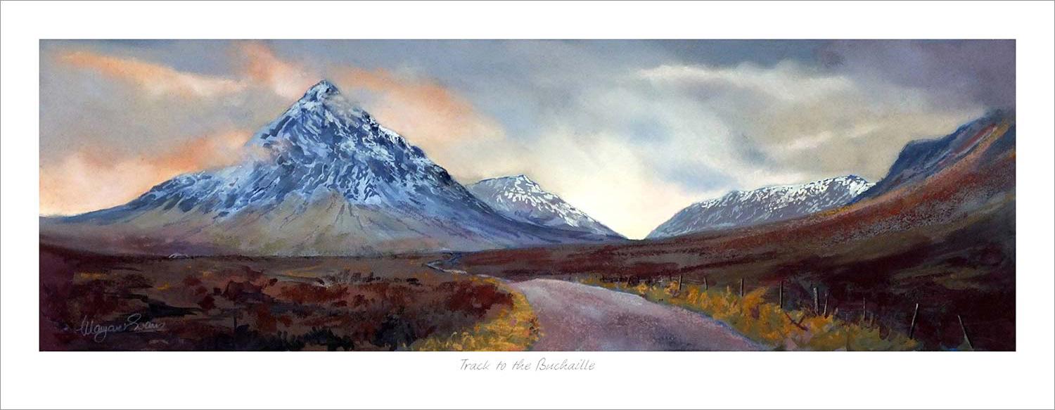Track to the Buachaille Art Print from an original painting by artist Margaret Evans