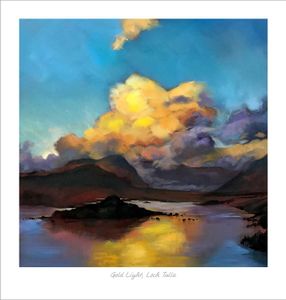 Gold Light, Loch Tulla Art Print from an original painting by artist Margaret Evans