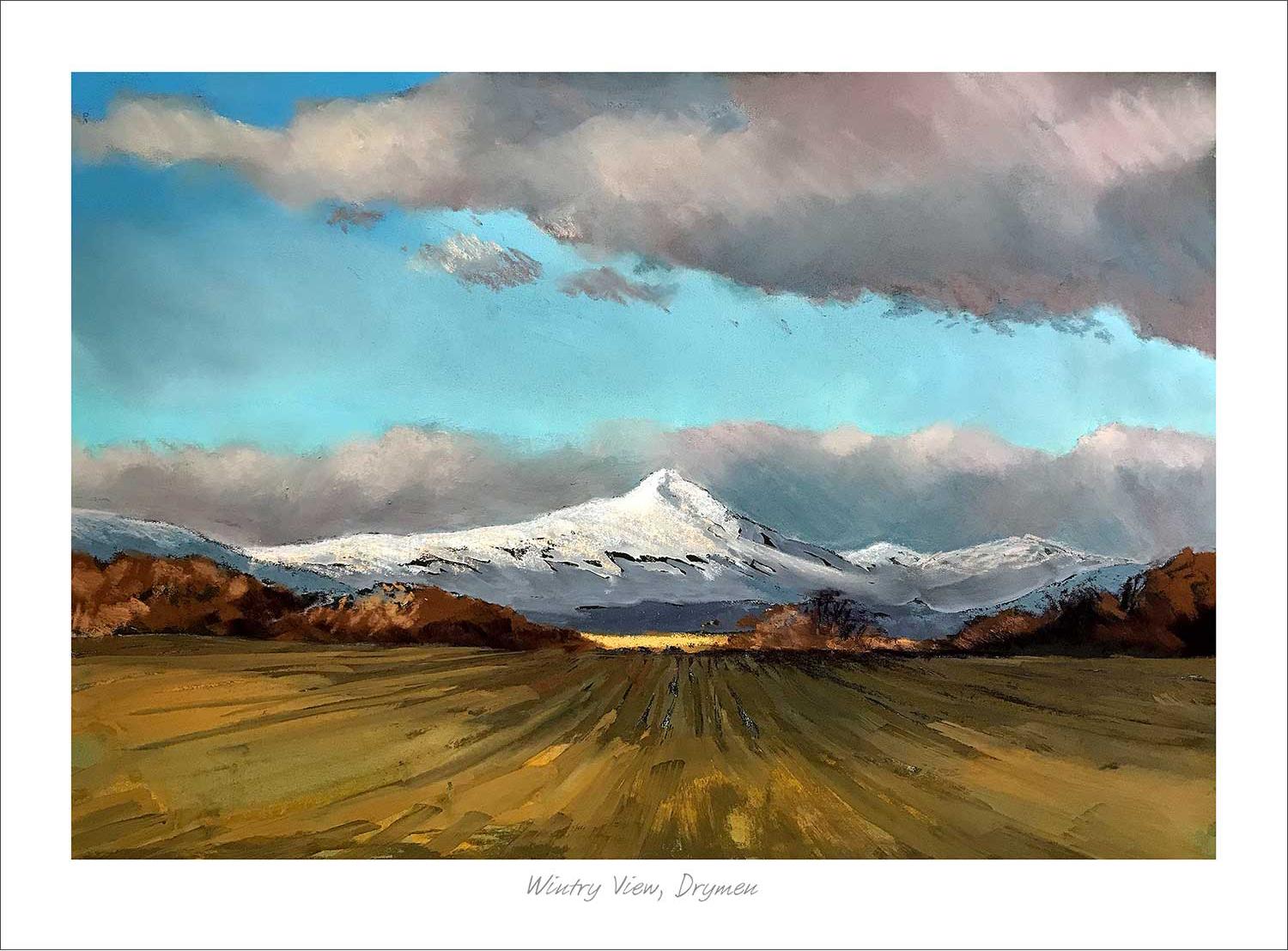 Wintry View, Drymen Art Print from an original painting by artist Margaret Evans