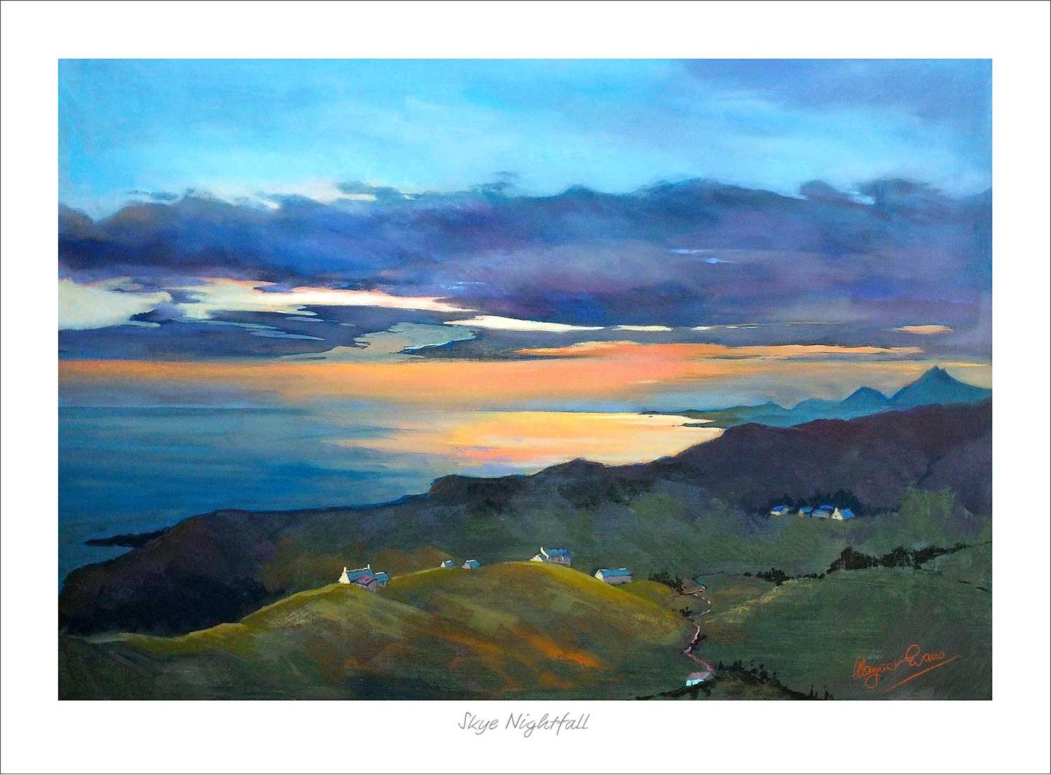Skye Nightfall Art Print from an original painting by artist Margaret Evans