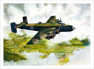 Handley Page Halifax Art Print from an original painted by artist Rod Harrison