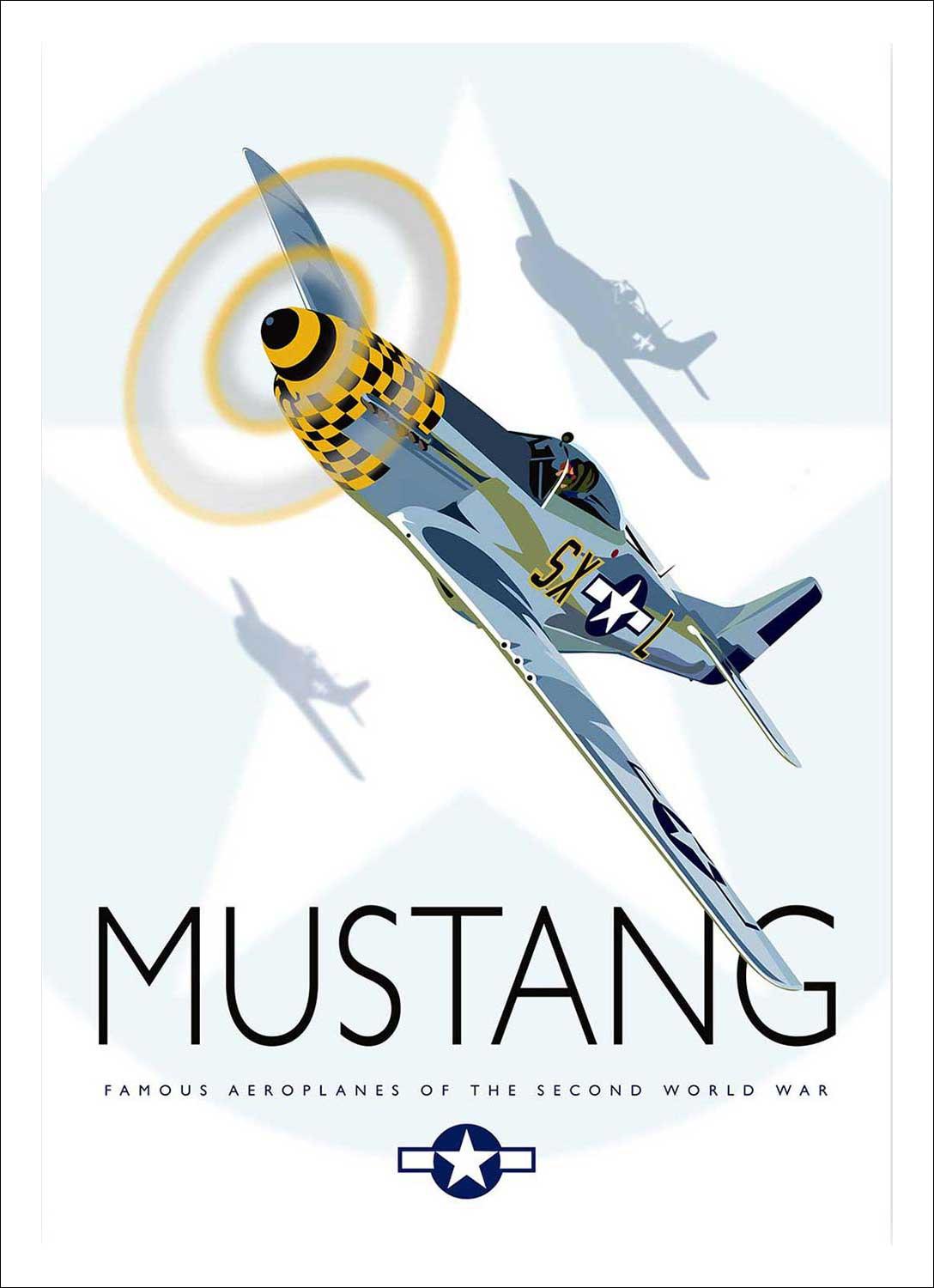 Mustang Art Print from an original illustration by artist Peter McDermott