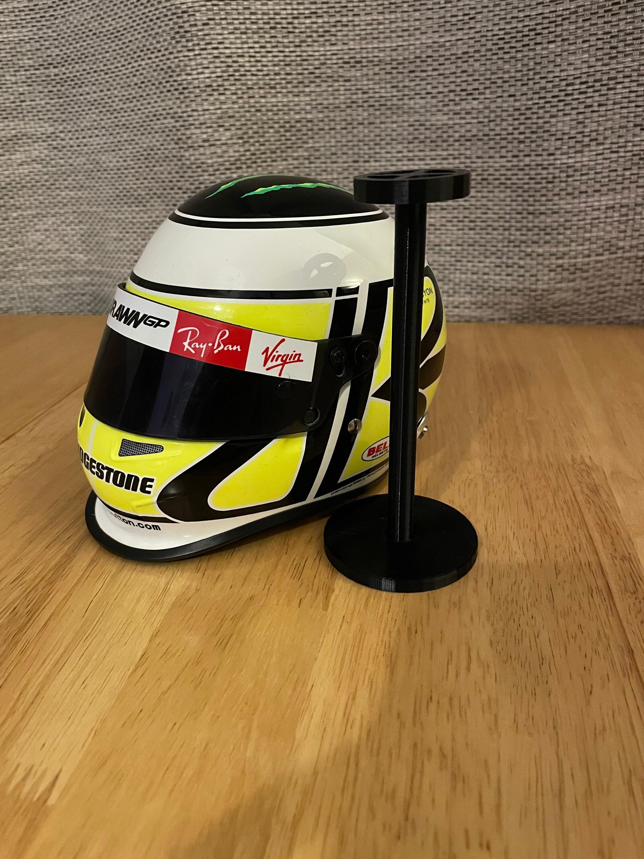 Free Standing 12 F1 / Motorsport Replica I Shaped Mini Helmet Stand