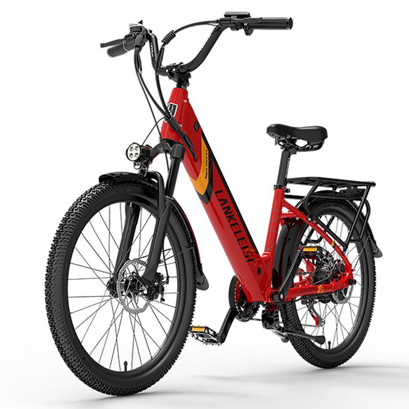 The Lankeleisi ES500 PRO is a great urban stepthru electric bike Red