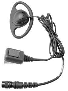 D-shape earpiece with inline microphone and earpiece