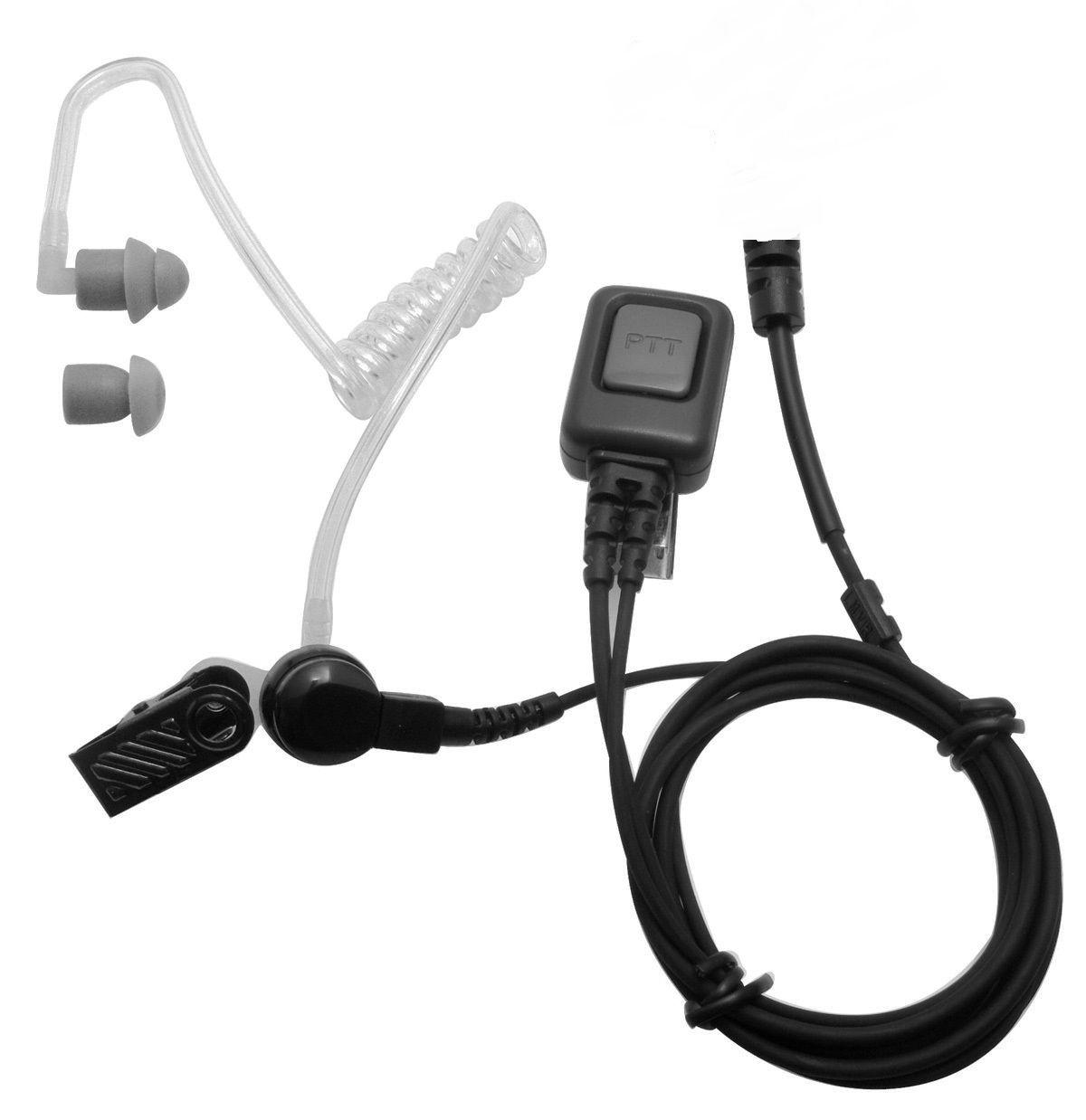 Curly tube earpiece with inline mic and PTT