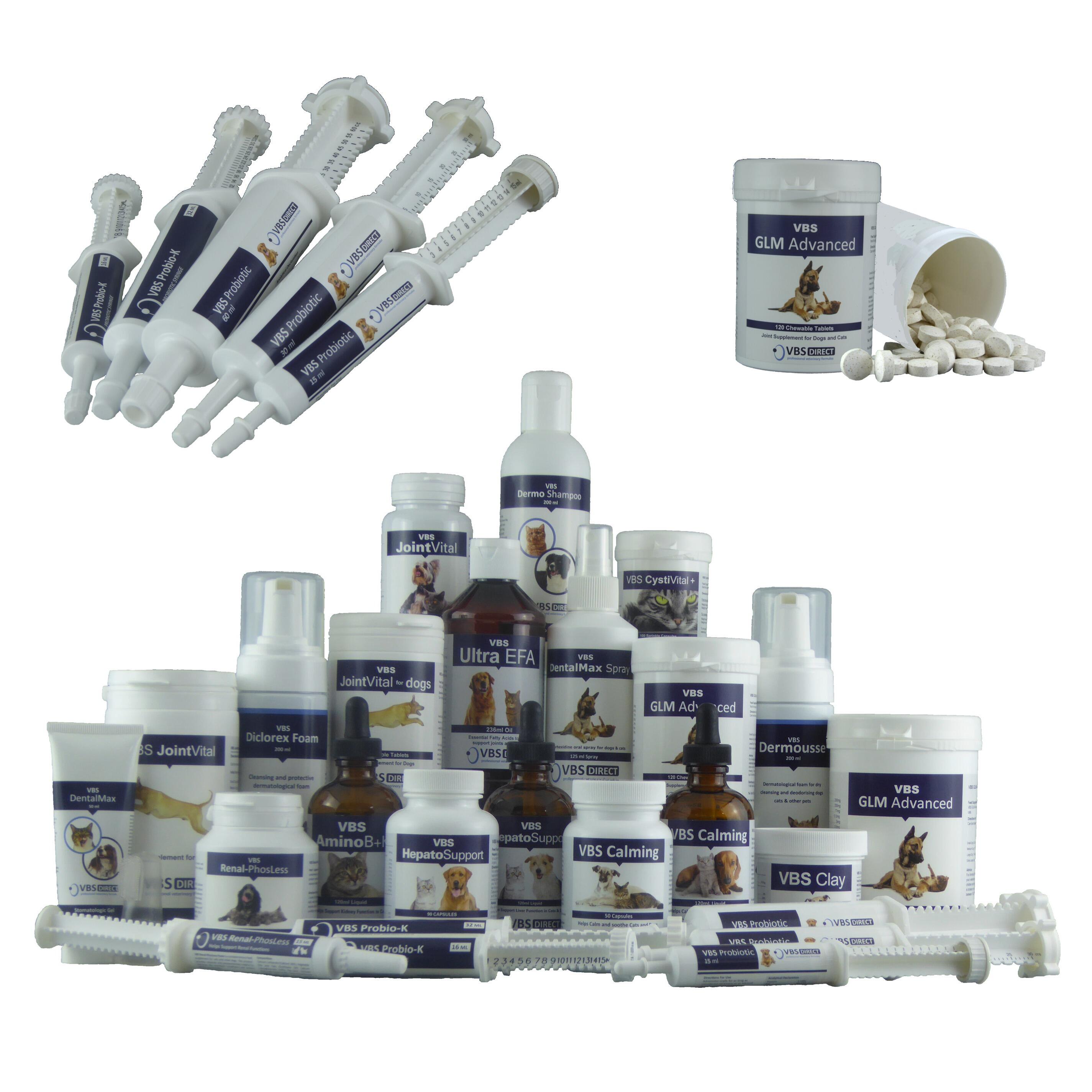 Veterinary formulated nutraceuticals and retail products range